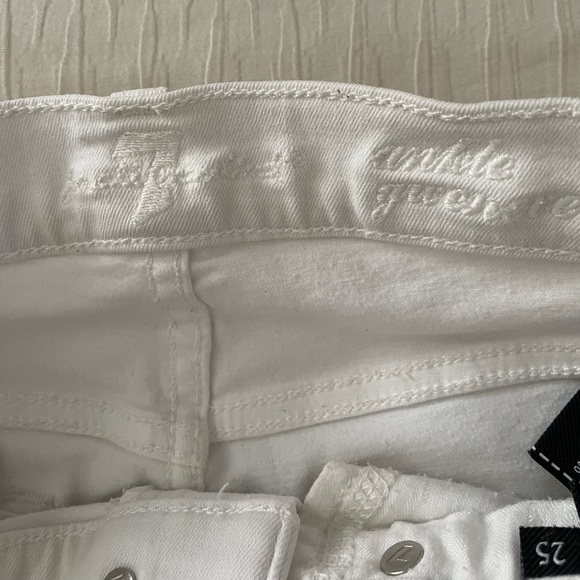 7 for all man kind white ripped skinny jeans - Picture 2 of 4